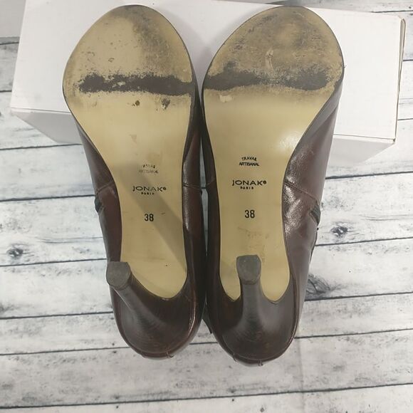 Boots Booties Jonak Brown Size 38 US 7-7.5 - Picture 6 of 10